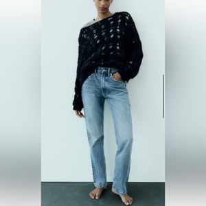 Zara TRF Straight Leg Jeans with High Waist